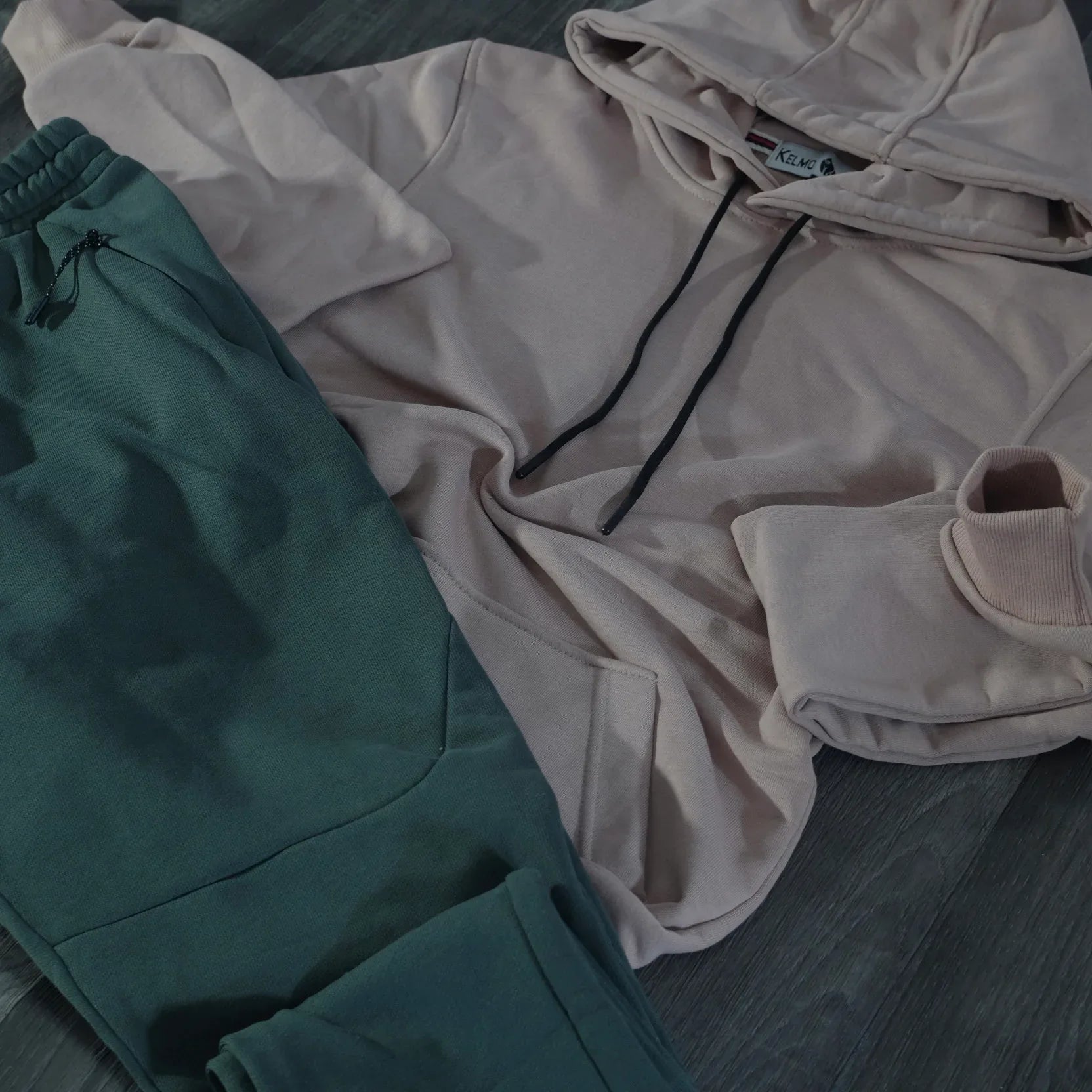 Ensemble Jogging Beska Kaki + Capuche Cotton Beige Kelmo
