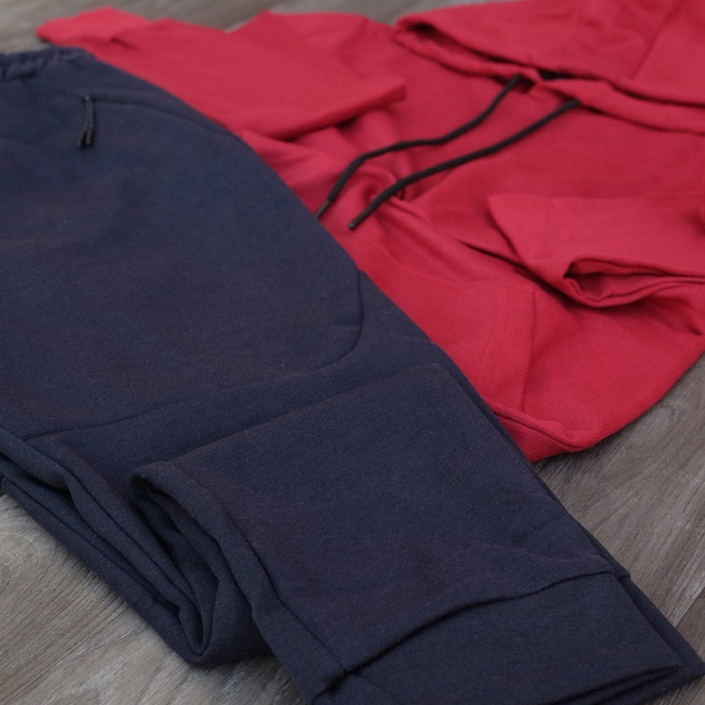 Ensemble Jogging Beska Bleu Marine + Sweat à Capuche Rouge Kelmo