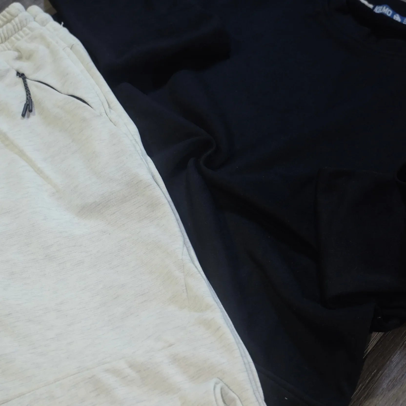 Ensemble Sweat Noir et Jogging Beska Gris Clair Kelmo