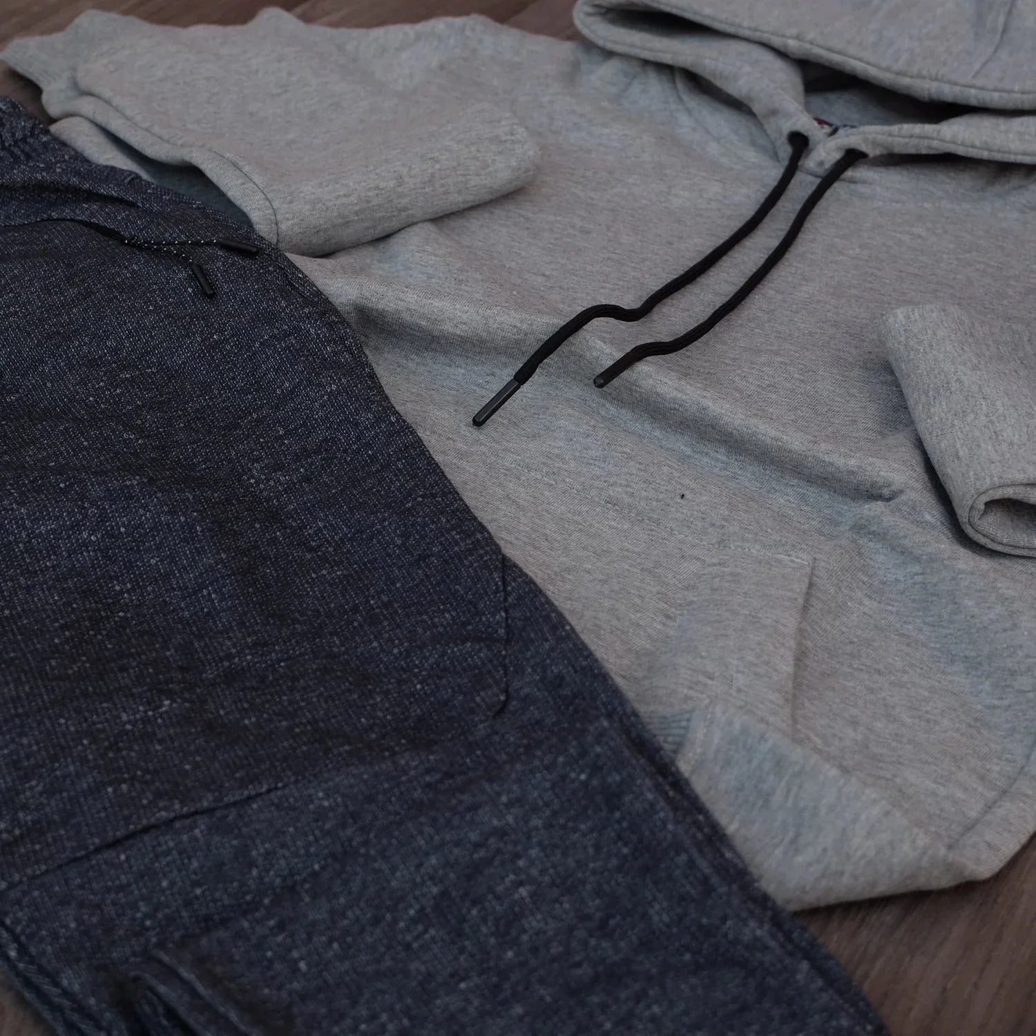 Ensemble Jogging Beska Bleu Chine + Capuche Cotton Gris Chine Kelmo