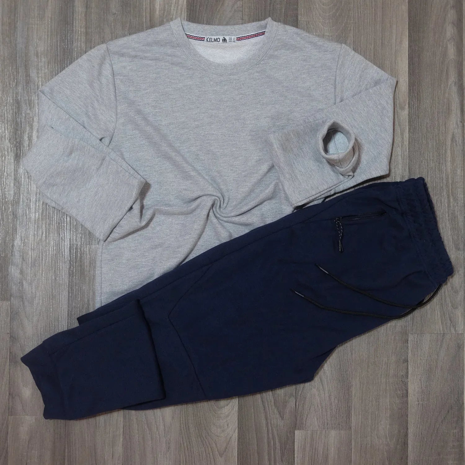 Ensemble Jogging Beska Bleu Marine + Sweat Gris Chine Clair Kelmo