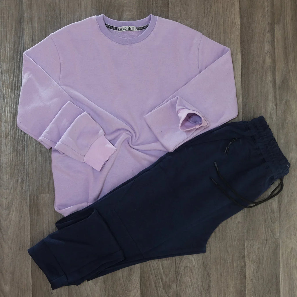 Ensemble Jogging Beska Bleu Marine + Sweat Mauve Kelmo