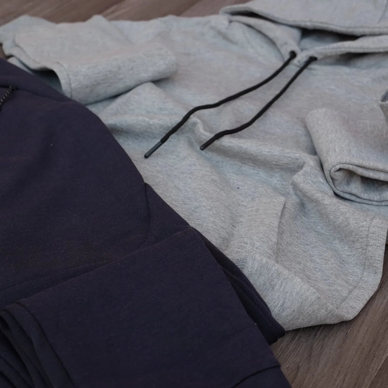 Ensemble Jogging Beska Bleu + Capuche Cotton Gris Chine Clair Kelmo
