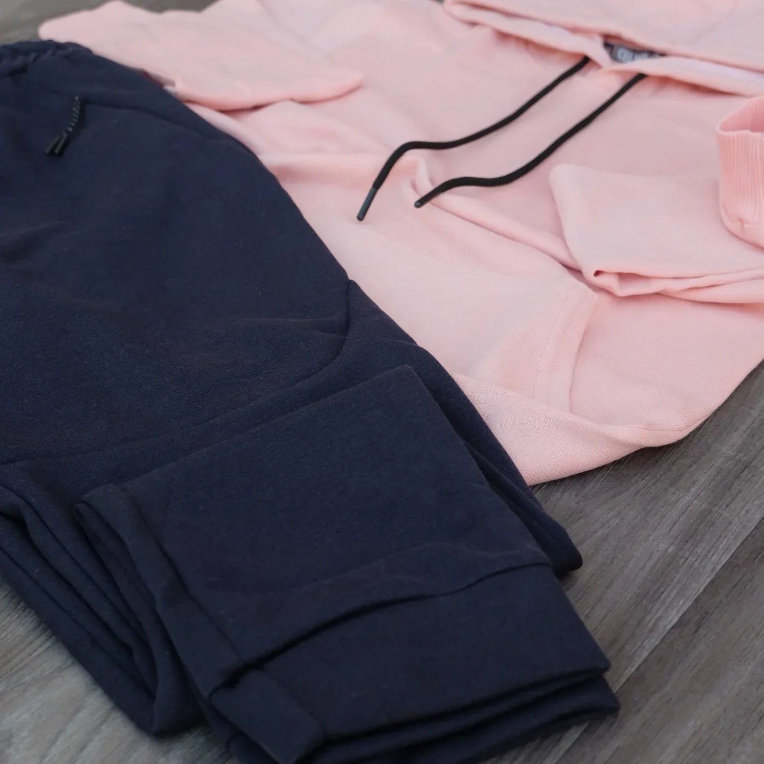 Ensemble Jogging Beska Bleu marine + Capuche Cotton Saumon Kelmo