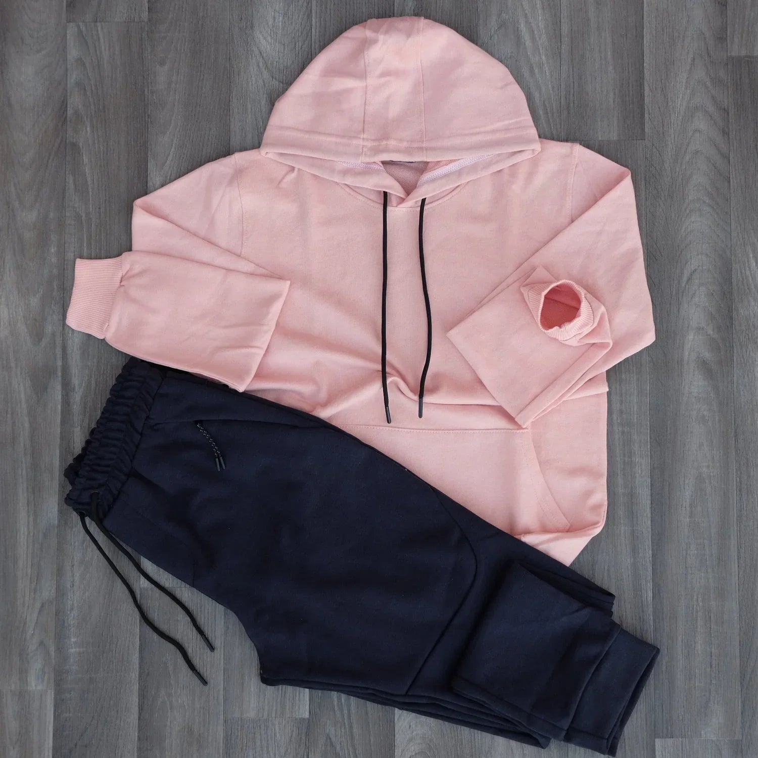 Ensemble Jogging Beska Bleu marine + Capuche Cotton Saumon Kelmo