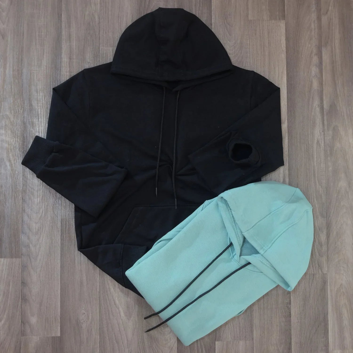 Pack 2 Sweat a Capuche Cotton Noir + Vert Eau Kelmo 2XL