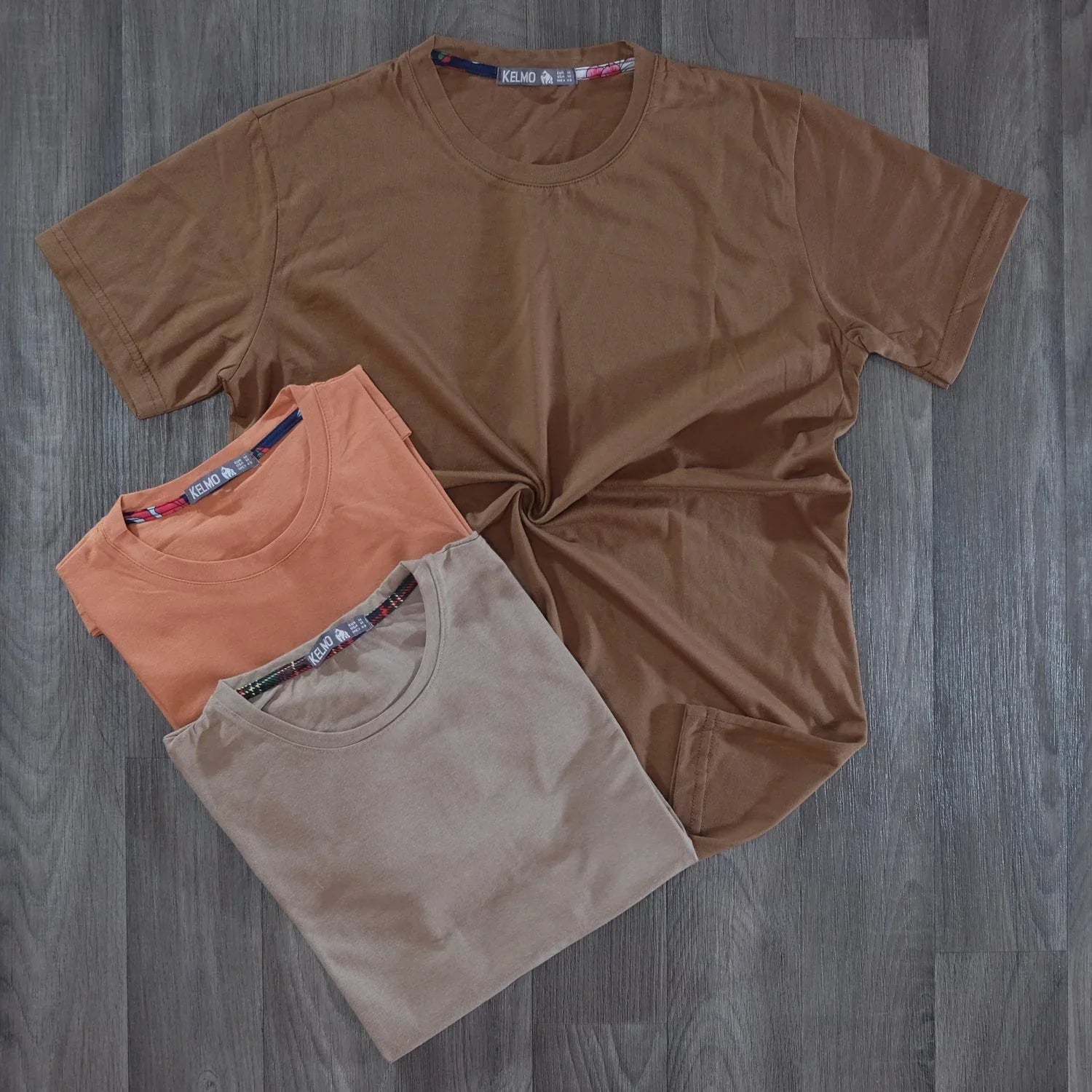 Pack 3 T-Shirt Taba + Saumon Fonce + Beige Caramel Kelmo