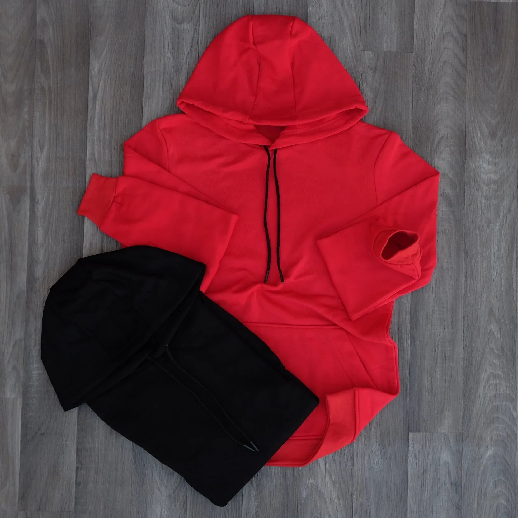 Pack de 2 Sweats à Capuche Rouge et Noir Kelmo