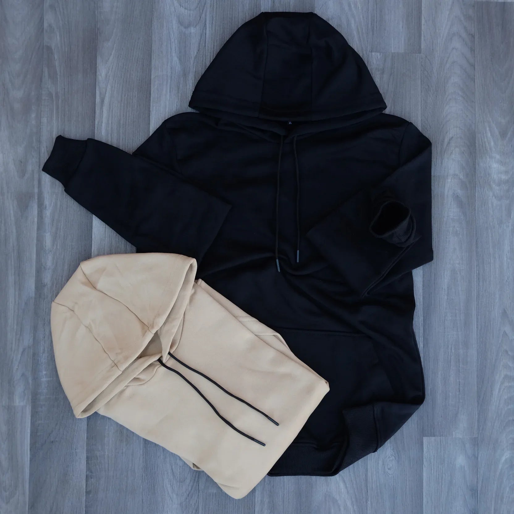 Pack de 2 Sweats à Capuche Noir et Beige Kelmo
